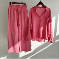 2026 Spring Summer Women High Waist Linen Cotton Wide Leg Pants Loose Casual Trousers European Cross-border Breathable Palazzo Pants